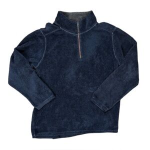 Navy Blue Quarter Zip Fleece Pullover Long Sleeve Mock Neck Mens XL Outdoor